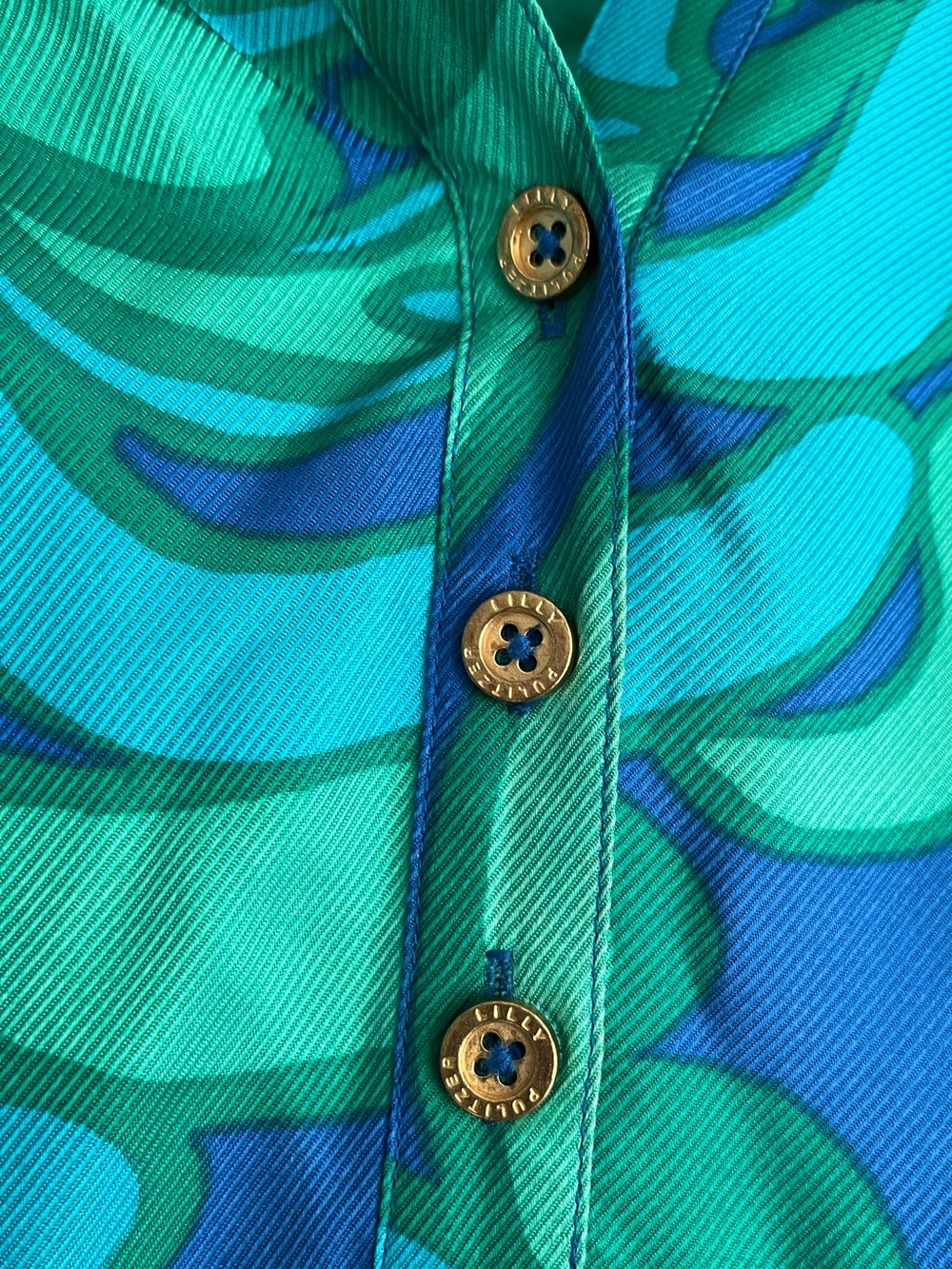 Lilly Pulitzer Blue & Green Long Sleeve Belted Mini Dress - Size 6 - NWOT - Picture 6 of 9